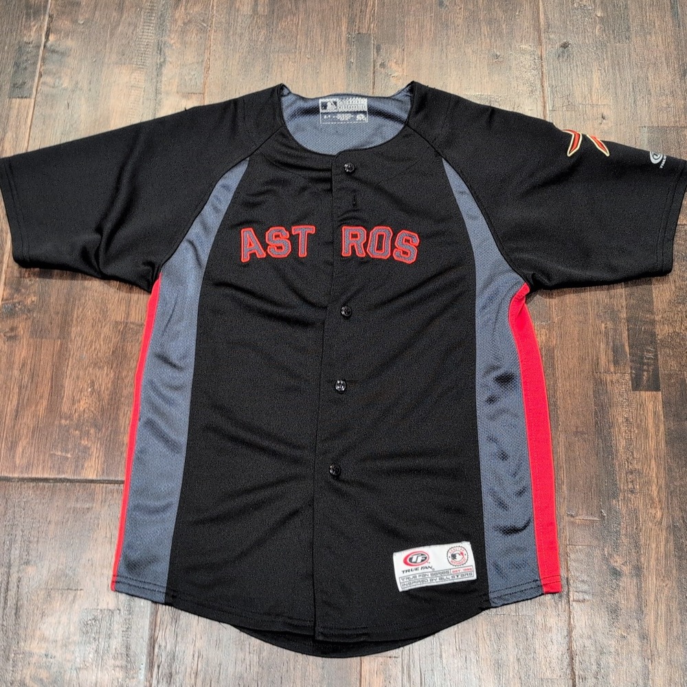 Kids Houston Astros Baseball Jersey Size S Black Red Gray‎ Short Sleeve MLB